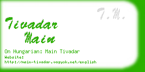 tivadar main business card